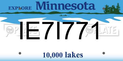 IE7I771 Minnesota License Plate