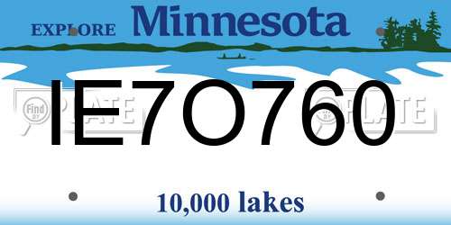 IE7O760 Minnesota License Plate