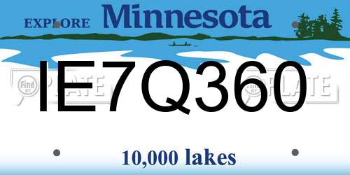 IE7Q360 Minnesota License Plate