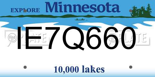 IE7Q660 Minnesota License Plate