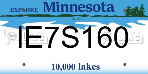 IE7S160 Minnesota License Plate