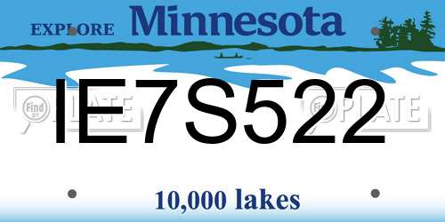 IE7S522 Minnesota License Plate