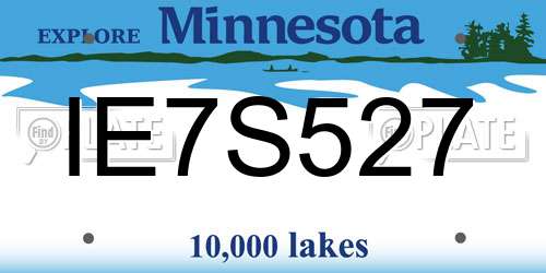 IE7S527 Minnesota License Plate