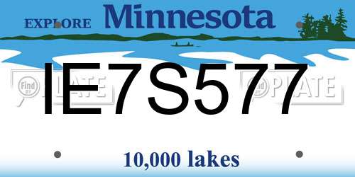 IE7S577 Minnesota License Plate