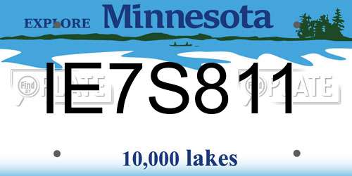 IE7S811 Minnesota License Plate