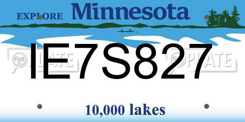 IE7S827 Minnesota License Plate