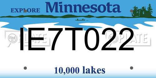IE7T022 Minnesota License Plate