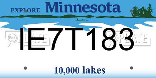 IE7T183 Minnesota License Plate