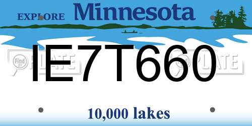 IE7T660 Minnesota License Plate