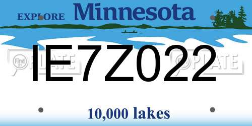 IE7Z022 Minnesota License Plate