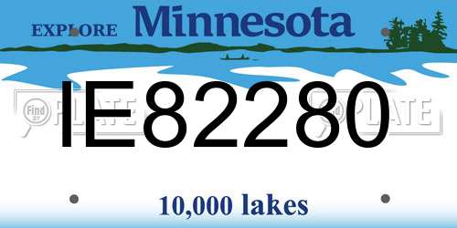 IE82280 Minnesota License Plate