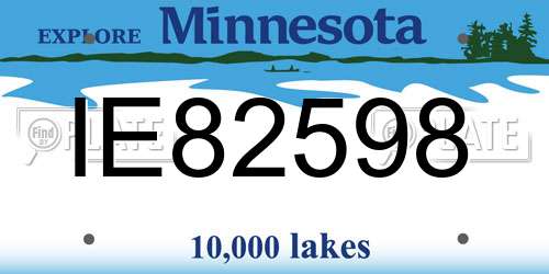 IE82598 Minnesota License Plate