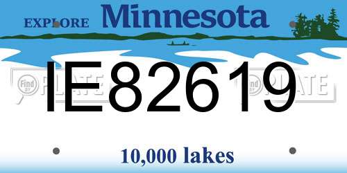 IE82619 Minnesota License Plate