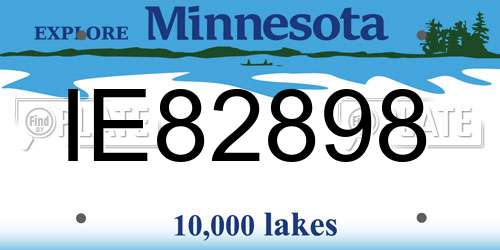 IE82898 Minnesota License Plate