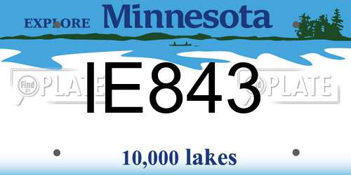 IE843 Minnesota License Plate