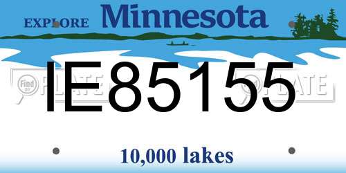 IE85155 Minnesota License Plate