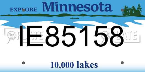 IE85158 Minnesota License Plate
