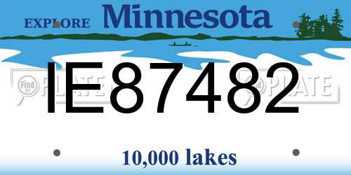 IE87482 Minnesota License Plate