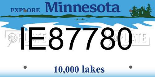 IE87780 Minnesota License Plate