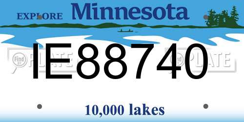 IE88740 Minnesota License Plate