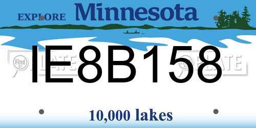 IE8B158 Minnesota License Plate