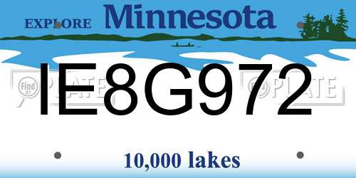 IE8G972 Minnesota License Plate