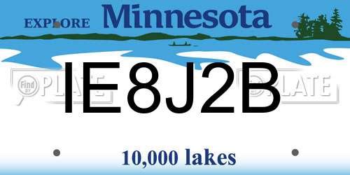 IE8J2B Minnesota License Plate