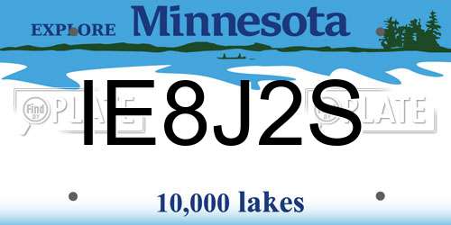 IE8J2S Minnesota License Plate