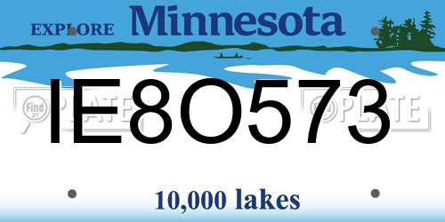 IE8O573 Minnesota License Plate