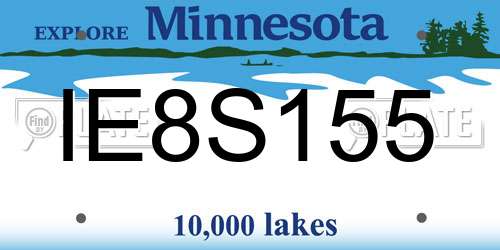 IE8S155 Minnesota License Plate