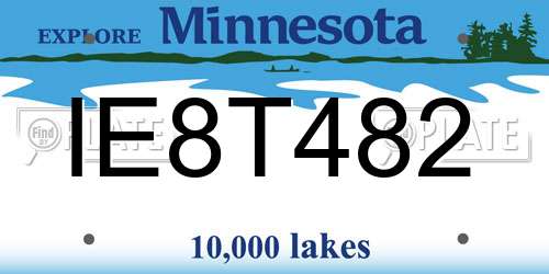 IE8T482 Minnesota License Plate
