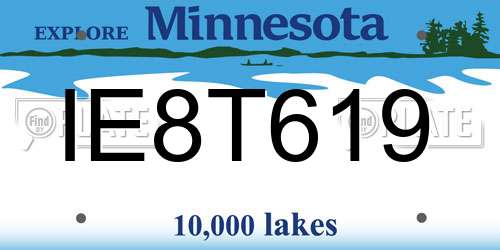 IE8T619 Minnesota License Plate