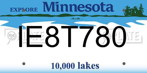 IE8T780 Minnesota License Plate
