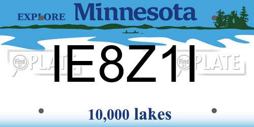 IE8Z1I Minnesota License Plate