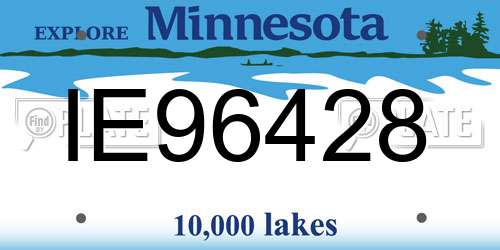 IE96428 Minnesota License Plate
