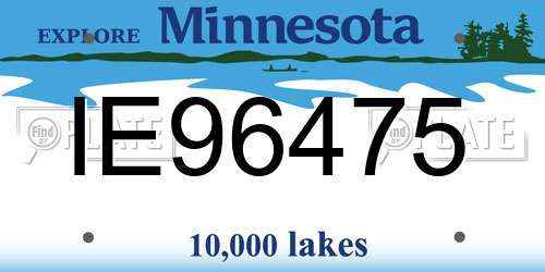 IE96475 Minnesota License Plate