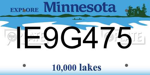 IE9G475 Minnesota License Plate