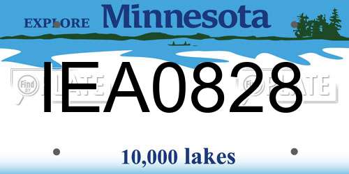 IEA0828 Minnesota License Plate