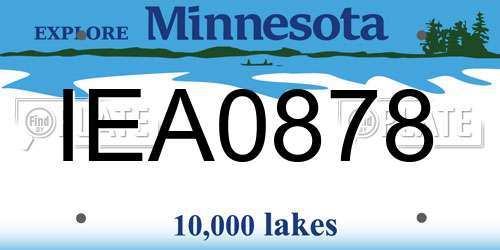 IEA0878 Minnesota License Plate