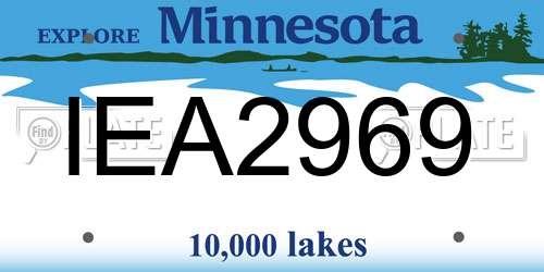 IEA2969 Minnesota License Plate