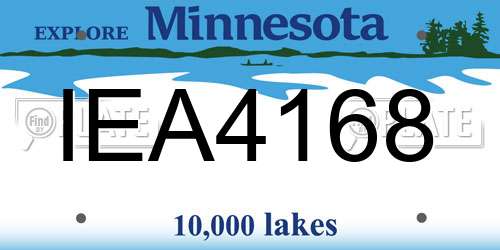 IEA4168 Minnesota License Plate
