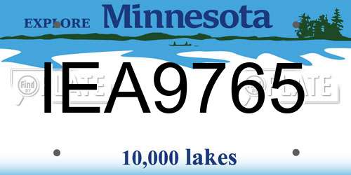 IEA9765 Minnesota License Plate