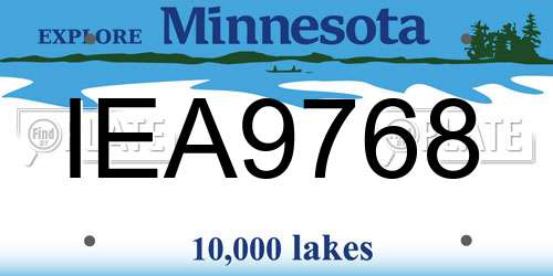 IEA9768 Minnesota License Plate