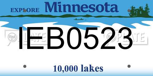 IEB0523 Minnesota License Plate