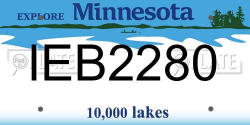 IEB2280 Minnesota License Plate