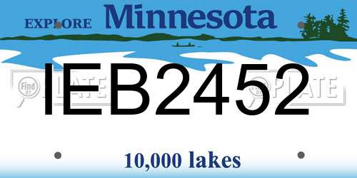 IEB2452 Minnesota License Plate