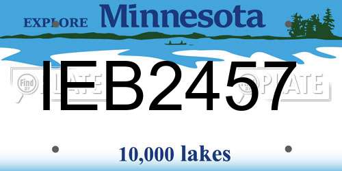 IEB2457 Minnesota License Plate