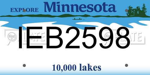 IEB2598 Minnesota License Plate