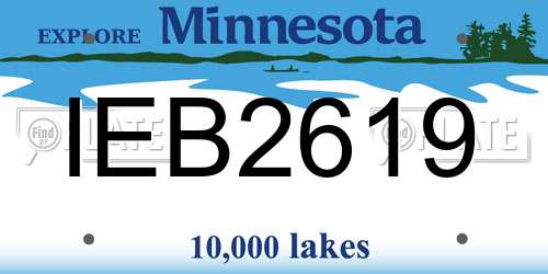 IEB2619 Minnesota License Plate