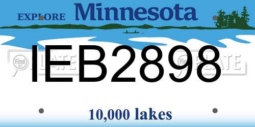 IEB2898 Minnesota License Plate